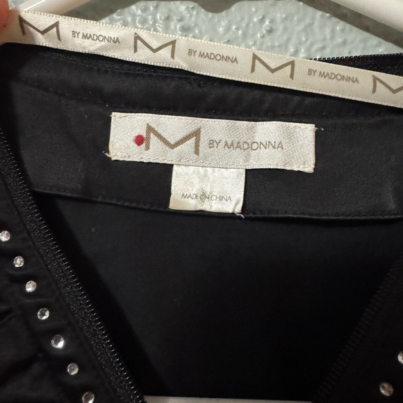 ⚡️M by Madonna x H&M vintage y2k black satin rhinestone jumpsuit size 4 - Picture 10 of 10
